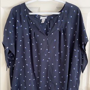 Ava and Viv plus size polka dot blouse